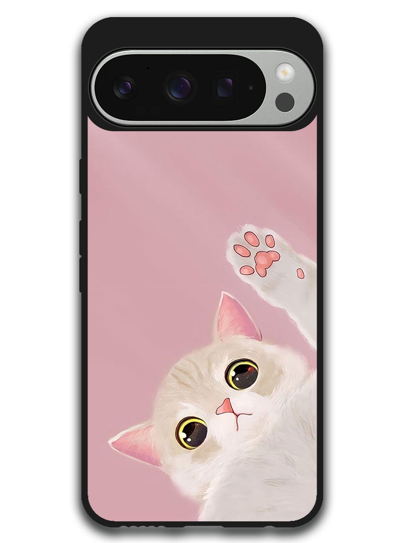 Theodor Protective Case Anti Scratch Shock Proof Bumper Cover For Google Pixel 9 Pro Cute Cat - Image 1