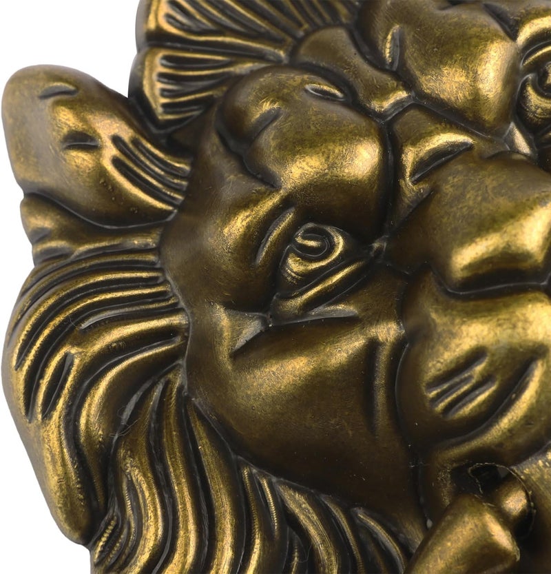 GENHAKON 4 PCS 6.3 Inch Classical Lion Door Knocker, Antique Bronze Lion Door Handle Classical Cabinet Ring Knob Matte Antique Bronze Hardware with Screws, Euro Decorative Door Knocker - Image 3