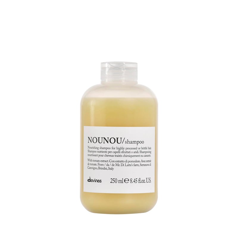 Davines شامبو دافينز نونو المرطب العميق للشعر المصبوغ والمجفف والمسترخي والتالف أو الشعر الجاف للغاية يغذي الشعر المعالج كيميائيًا 250 مل - Image 1