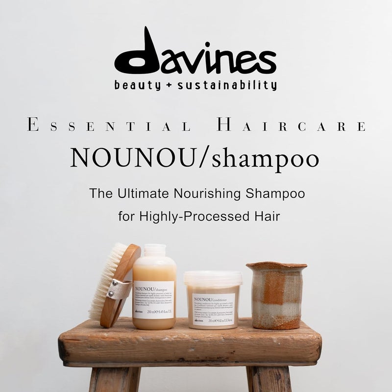 Davines شامبو دافينز نونو المرطب العميق للشعر المصبوغ والمجفف والمسترخي والتالف أو الشعر الجاف للغاية يغذي الشعر المعالج كيميائيًا 250 مل - Image 3