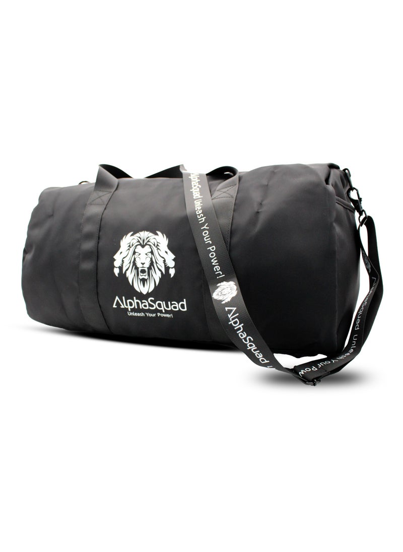AlphaSquad AlphaSquad Premium Sports Bag with Shoes Compartment, Gym Bag with Waterproof Pocket for Towels, Travel Duffel Bag for Men and Women, Black  - Image 2