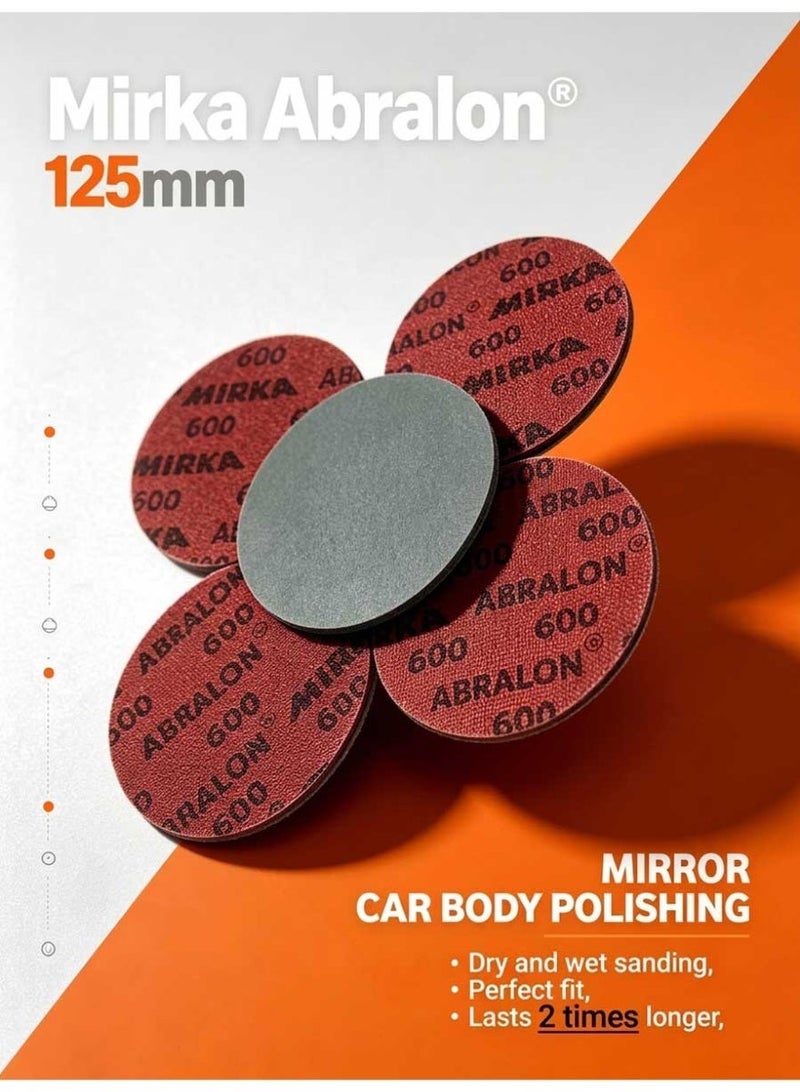 Mirka 5 Inch 125mm Foam Sanding Discs Sponge Headlight Auto Polish 10 Pcs - Image 3