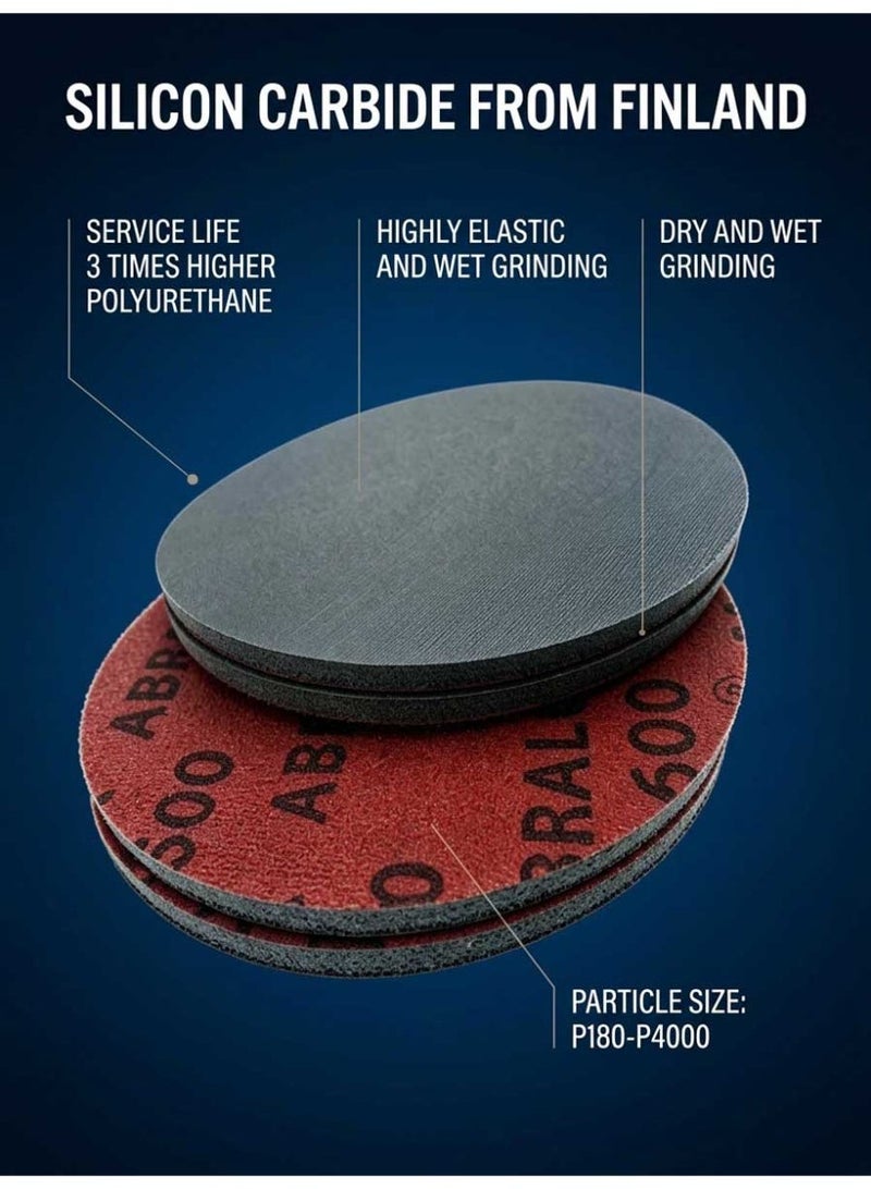 Mirka 5 Inch 125mm Foam Sanding Discs Sponge Headlight Auto Polish 10 Pcs - Image 2