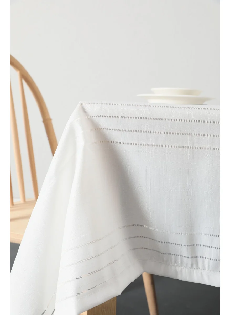 Favora Azalea Stain Resistant Tablecloth 160x220 - Ecru