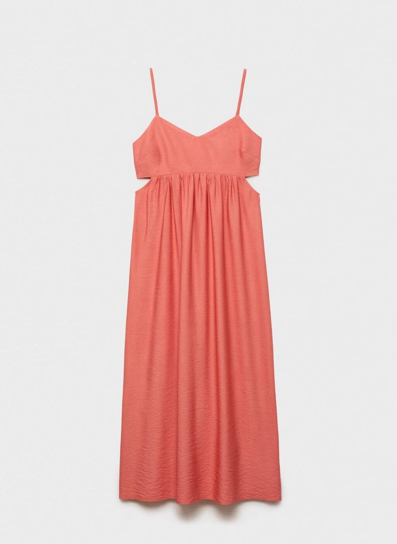 MANGO Coral Empire Maxi Dress  - Image 5
