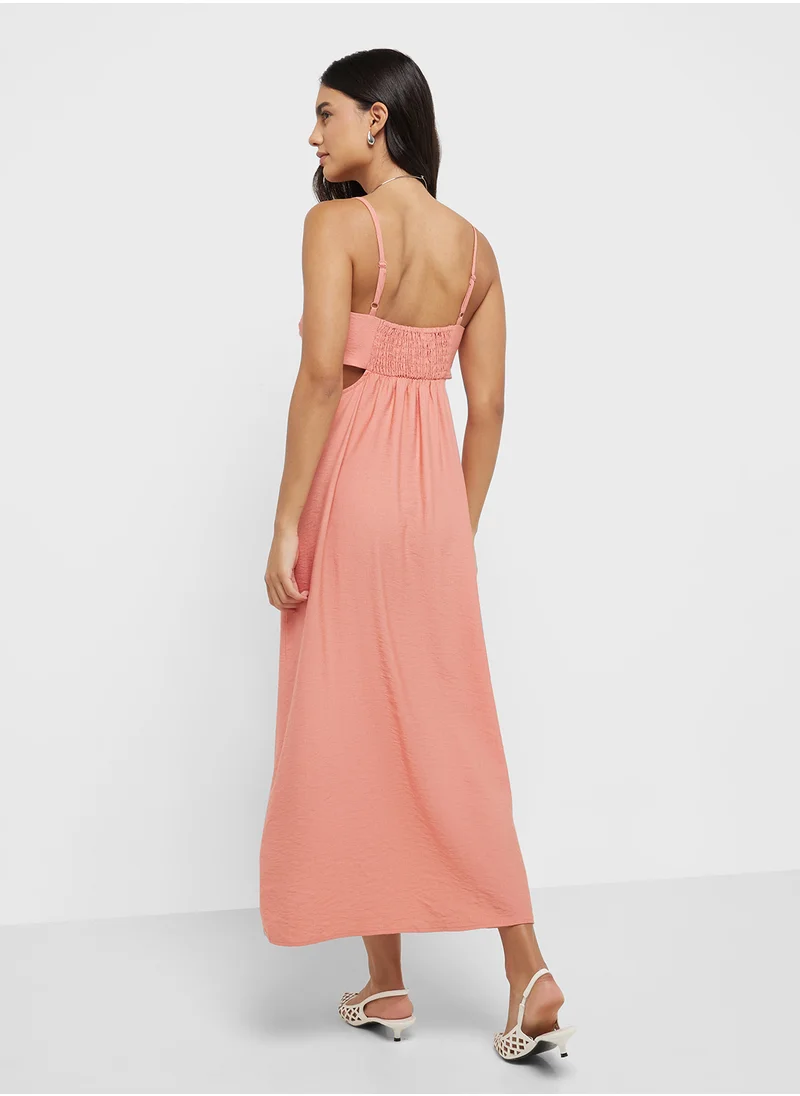 MANGO Midi-Dress With Cut-Out