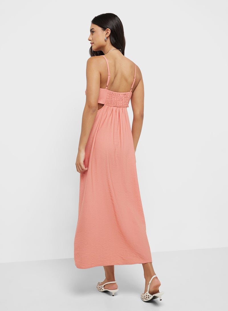 MANGO Coral Empire Maxi Dress  - Image 2