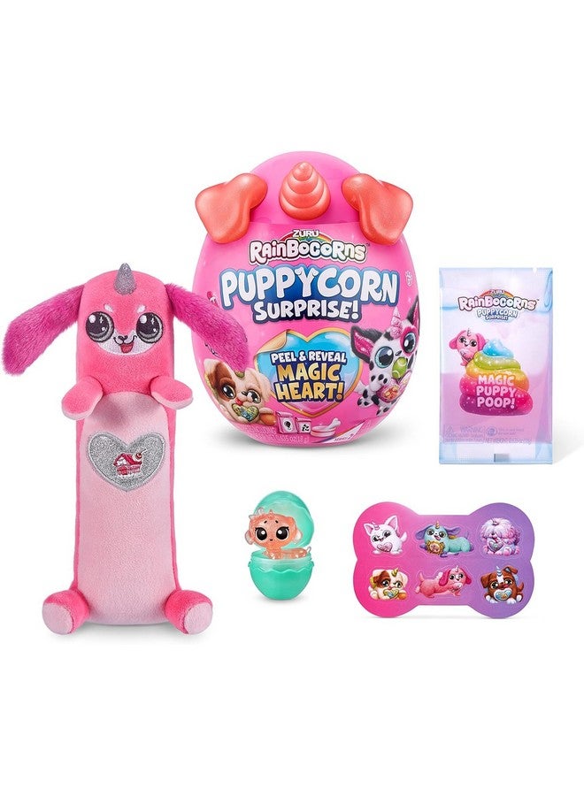 Rainbocorns Rainbocorns Sparkle Heart Surprise, Puppycorn Series 2, Puppycorn Surprise, Squeaky Jay The Sausage Dog - Collectible Plush - 7 Layers of Surprises, Peel and Reveal Heart, Ages 3+ (Sausage Dog) - Image 1