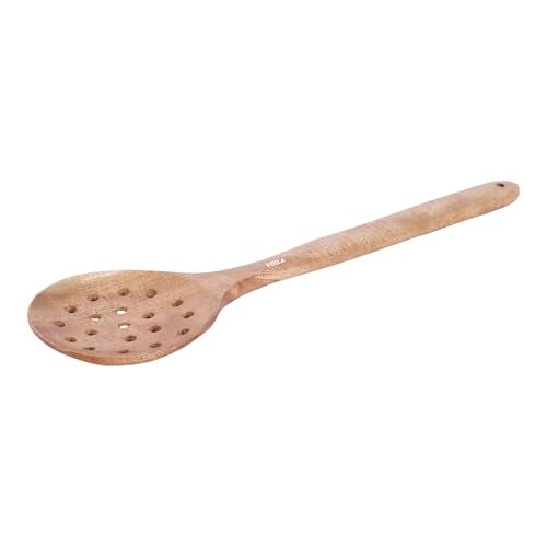 VOILA Neem Wood Slotted Spatula, Ideal for Frying Poori, Bhature etc, Kitchen Utensil for Home, Restaurant, Scratch-Proof, Cookware Safe - Image 5