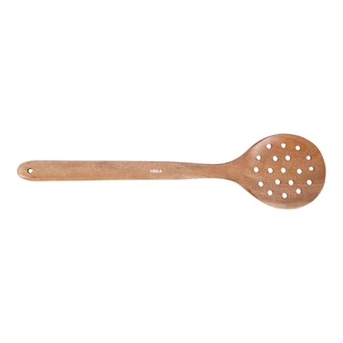 VOILA Neem Wood Slotted Spatula, Ideal for Frying Poori, Bhature etc, Kitchen Utensil for Home, Restaurant, Scratch-Proof, Cookware Safe - Image 4