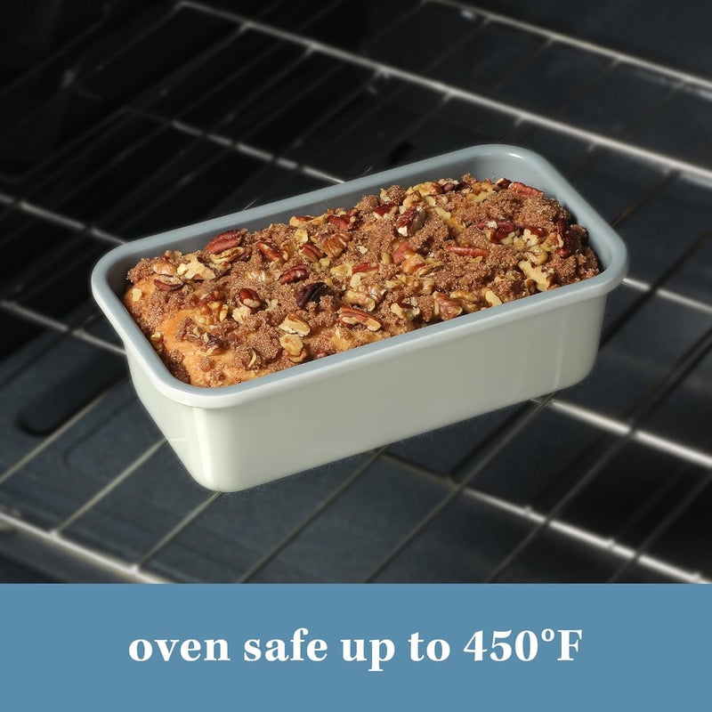 Sur La Table Kitchen Essentials Bake Sale 9 X 5 Inch PFOA, PFAS, PTFE Free Nonstick Loaf Pan - Linen White (Pack of 4) - Image 4