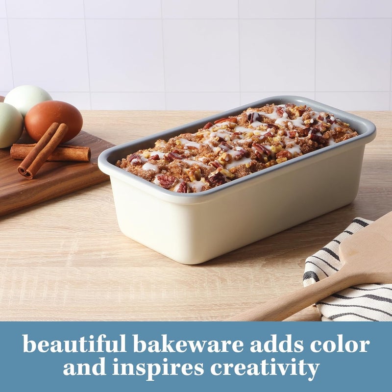 Sur La Table Kitchen Essentials Bake Sale 9 X 5 Inch PFOA, PFAS, PTFE Free Nonstick Loaf Pan - Linen White (Pack of 4) - Image 3