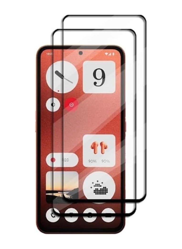 حامي شاشة Nothing CMF Phone1 5G 2024 عبوة 2 5D أسود صلابة 9H حواف منحنية ثلاثية الأبعاد مضاد للخدش مضاد لبصمات الأصابع خالي من الفقاعات زجاج مقسى