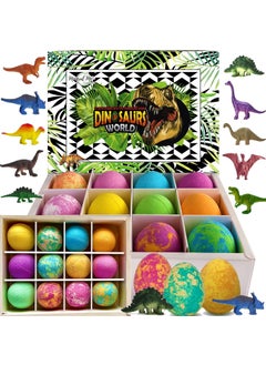 Bath Bombs for Kids with Surprise Inside  12 Dinosaur Bath Bombs with Toys Inside Organic Colorful Bubble Bath Fizzies Dino Egg Bath Bomb wRich Bubbles Birthday Gifts for Kids Boys Girls