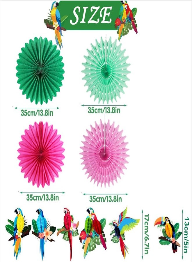 BlingRoKi Tropical Birds Honeycomb Paper Cutouts,10pcs Rio Luau Party Hanging Decorations Rainforest Hanging Paper Birds Hawaiian Summer Parrot Honeycomb Cutouts - Image 5