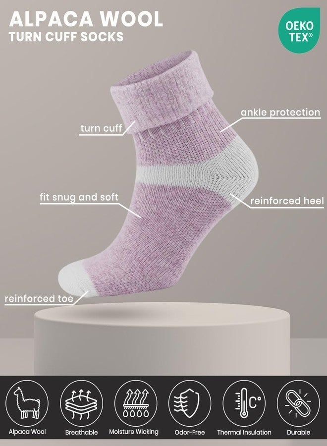 جويث جوارب قصيرة من صوف الألبكة للنساء من جو ويث، جوارب شتوية دافئة ومريحة وملونة للنساء - Image 2