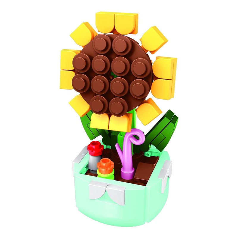 ThinkerPlace 8-in-1 Flowers Galsang Flower (85 Pieces) | Learn About Plant Kingdom | Building Block Set for Kids Age 6+ | STEM Educational Toy | Build, Collect & Create Flower Pen Stand - Image 1