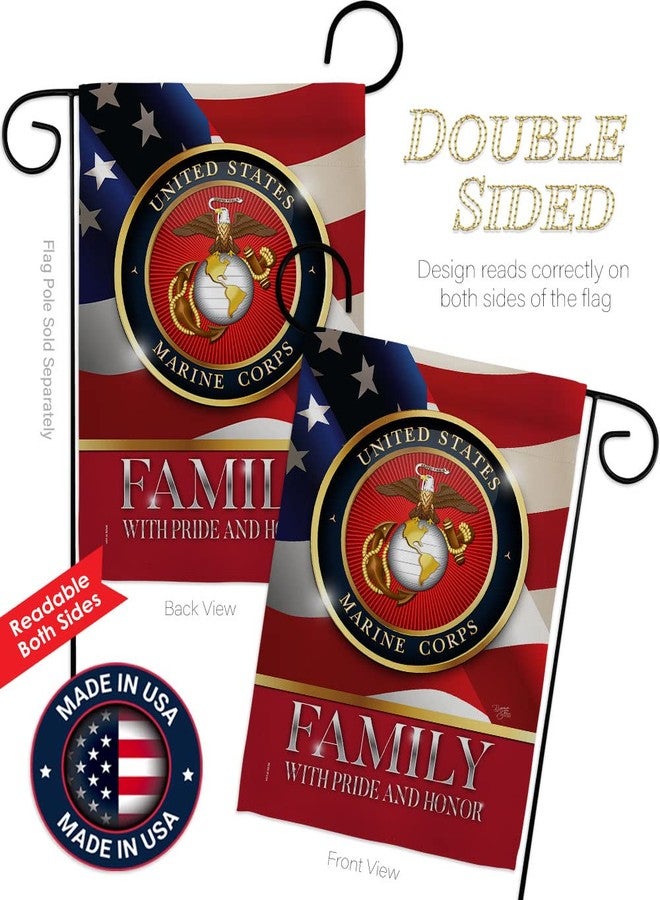 Breeze Decor US Marine Family Honor Garden Flag - Armed Forces Corps USMC Semper Fi United State American Military Veteran Retire Official - House Banner Small Yard Gift Double-Sided Made in USA 13 X 18.5 - Image 3