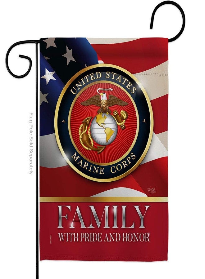 Breeze Decor US Marine Family Honor Garden Flag - Armed Forces Corps USMC Semper Fi United State American Military Veteran Retire Official - House Banner Small Yard Gift Double-Sided Made in USA 13 X 18.5 - Image 1