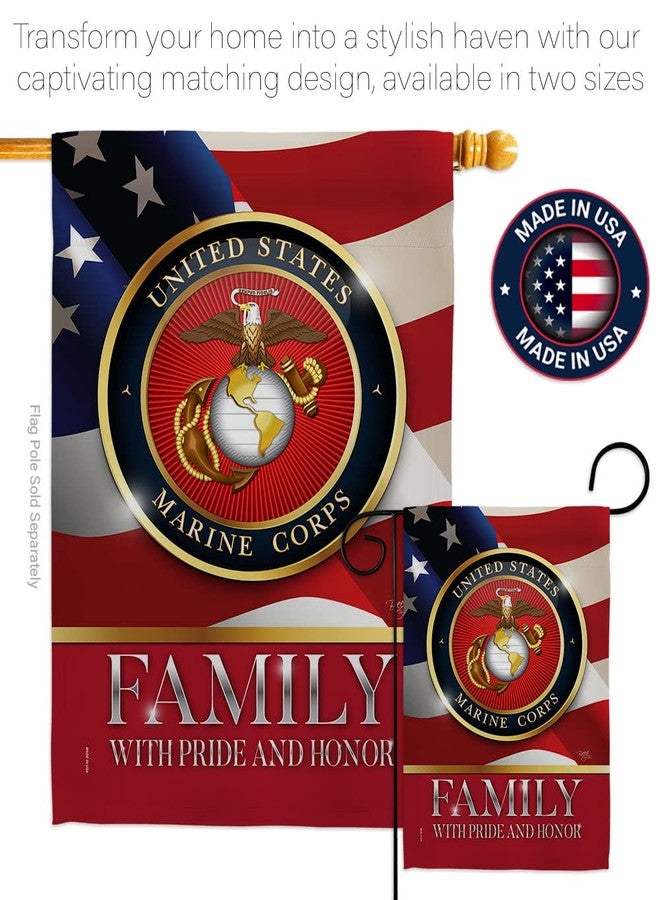 Breeze Decor US Marine Family Honor Garden Flag - Armed Forces Corps USMC Semper Fi United State American Military Veteran Retire Official - House Banner Small Yard Gift Double-Sided Made in USA 13 X 18.5 - Image 4