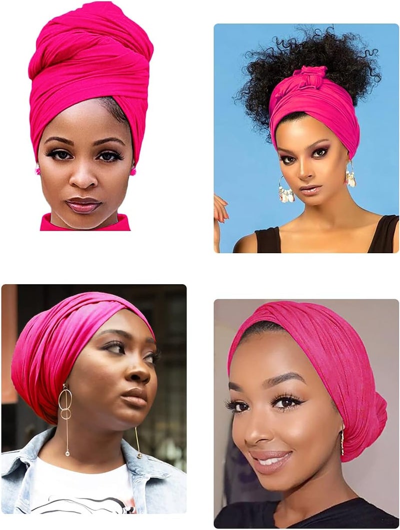 Harewom Head Wraps for Black Women Stretch Head Scarf Long African Hair Wraps Turban Headwraps Jersey Headbands - Image 3