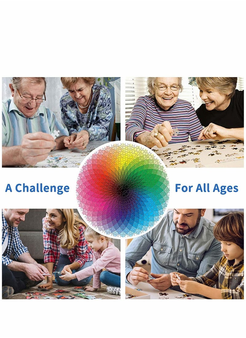 KASTWAVE - 1000 Piece Puzzles Gradient Color Rainbow with Cool Rainbow Effect Large Round Thicker Paper Palette Intellectual Game for Adults - Image 1