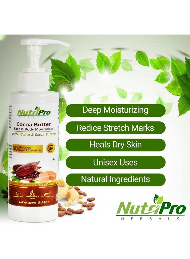 NutriPro Cocoa Butter Face & Body Moisturizer | With Cocoa Butter & Coffee | Non-Sticky Body Lotion for Women & Men| For Intense & Long Lasting |No Silicones Paraben Free (400ml) (Pack of 2) - Image 2