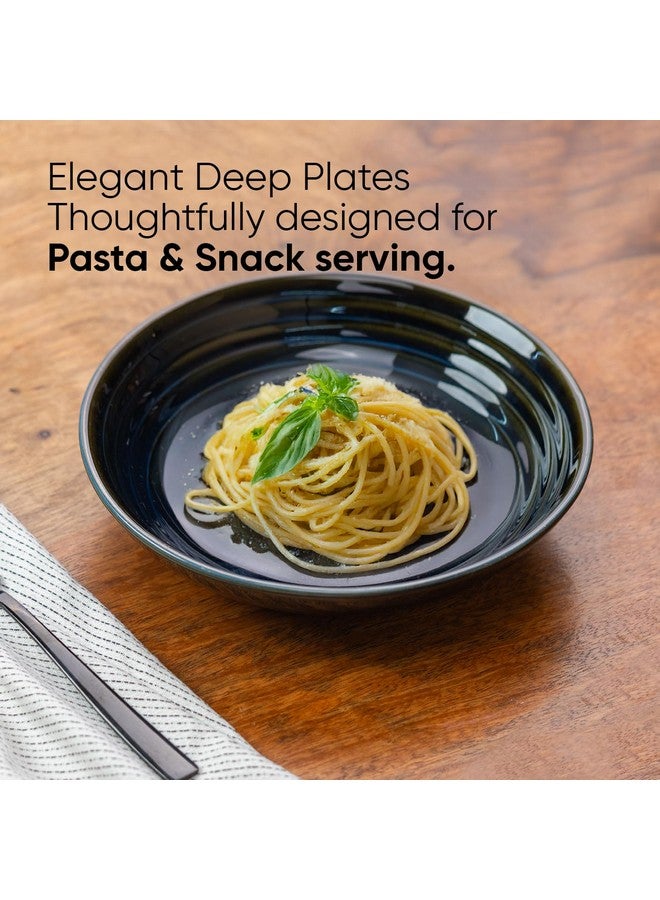 Shay Ceramic Pasta Bowl Set, 21cm, 2 Pieces, Blue Green | Glossy Finish | Porcelain Ceramic Serving Bowls | Pasta Plate | Deep Plate | Pasta Serving Plate (Reactive Pasta Plate - Blue Green) - Image 5