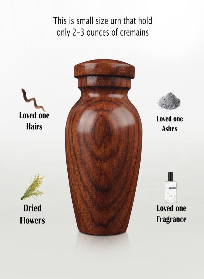 ZIYA Wooden Cremation Small Urns for Human Ashes Keepsake Adult Male Female - Mini Urn for Ashes for Women Men Child Decorative Memorial Funeral Urns for Ashes Pet Cat Dog with Gift Box, Bag & Funnel - Image 5