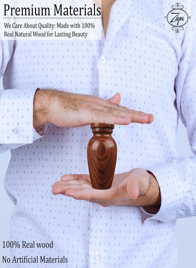 ZIYA Wooden Cremation Small Urns for Human Ashes Keepsake Adult Male Female - Mini Urn for Ashes for Women Men Child Decorative Memorial Funeral Urns for Ashes Pet Cat Dog with Gift Box, Bag & Funnel - Image 3