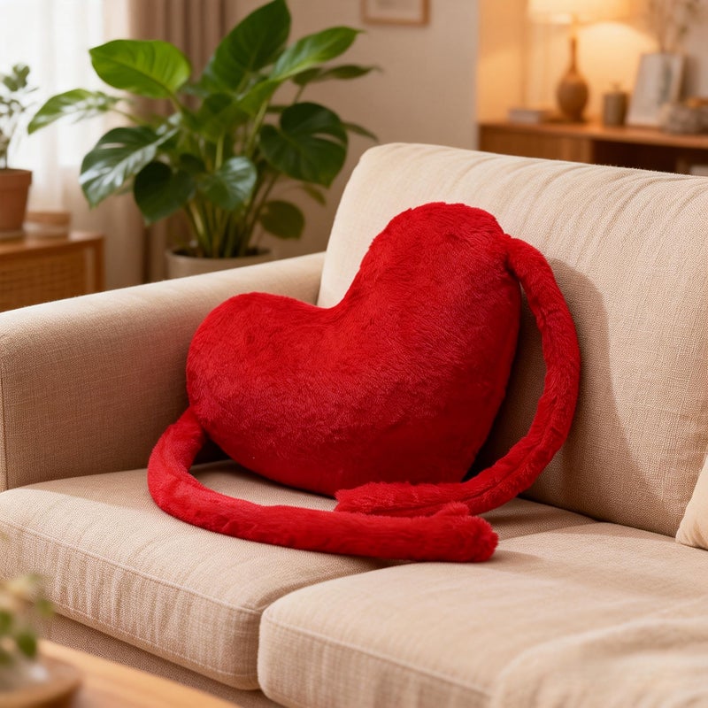 Long Armed Heart Shaped Hug Pillow 45cm Soft Plush Decorative Gift - Image 1