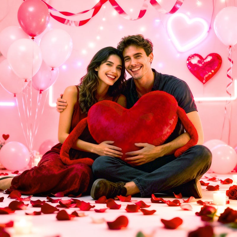 Long Armed Heart Shaped Hug Pillow 45cm Soft Plush Decorative Gift - Image 2
