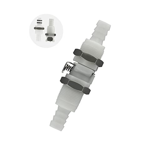 BBTUS 1/4" 3/8" 5/16" Plastic In line Hose Barbed Quick Disconnect fittings, Panel Mounting Tubing Quick Connector, Bulkhead Shut Off Valve Male Female Quick Release Coupling (1 Male+ 1 Female)(3/8") - Image 1