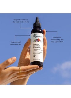 Organic Essential Scalp Elixir for Hair USDA Certified Organic to Hydrate, Soothe & Nourish Scalp, 6 fl. Oz