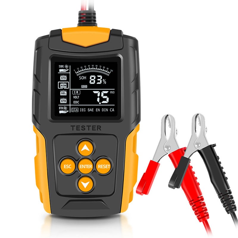 12V/24V Car Battery Tester LCD Digital Battery Analyzer Car Charge Diagnostic Tool SOH SOC CCA IR Measurement for Car Truck Motorcycle - Image 1