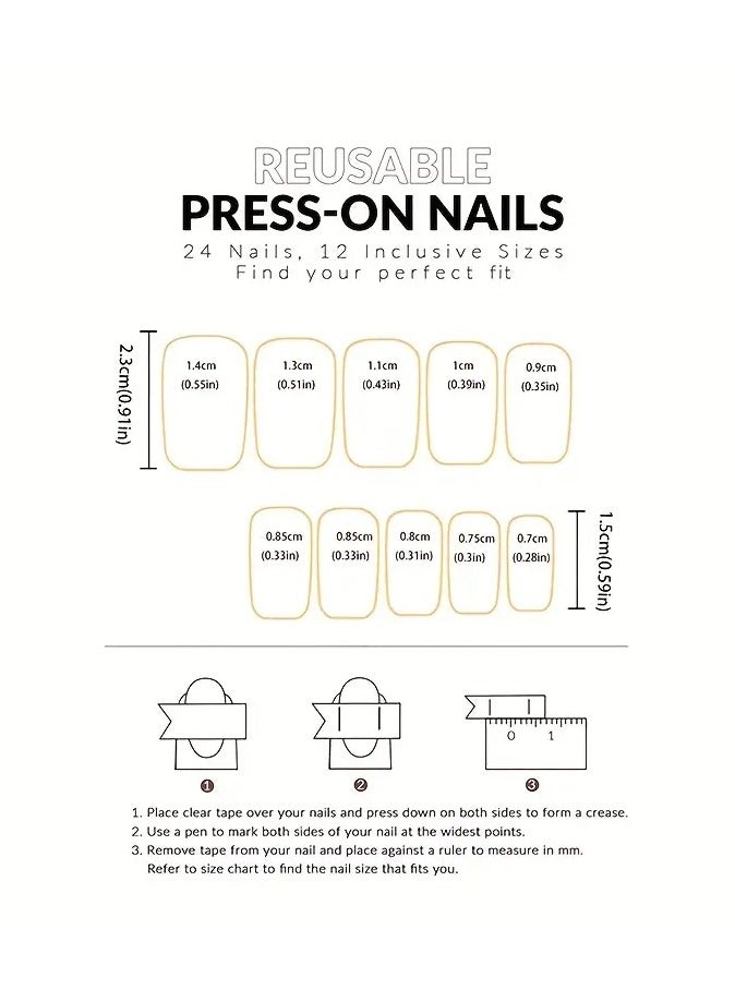 ORiTi 24 قطعة - أظافر مزيفة بتصميم موضوعي - تصميم اليقطين والشبح، وردي غير لامع، أظافر متوسطة مربعة تغطي بالكامل للنساء والفتيات - Image 4