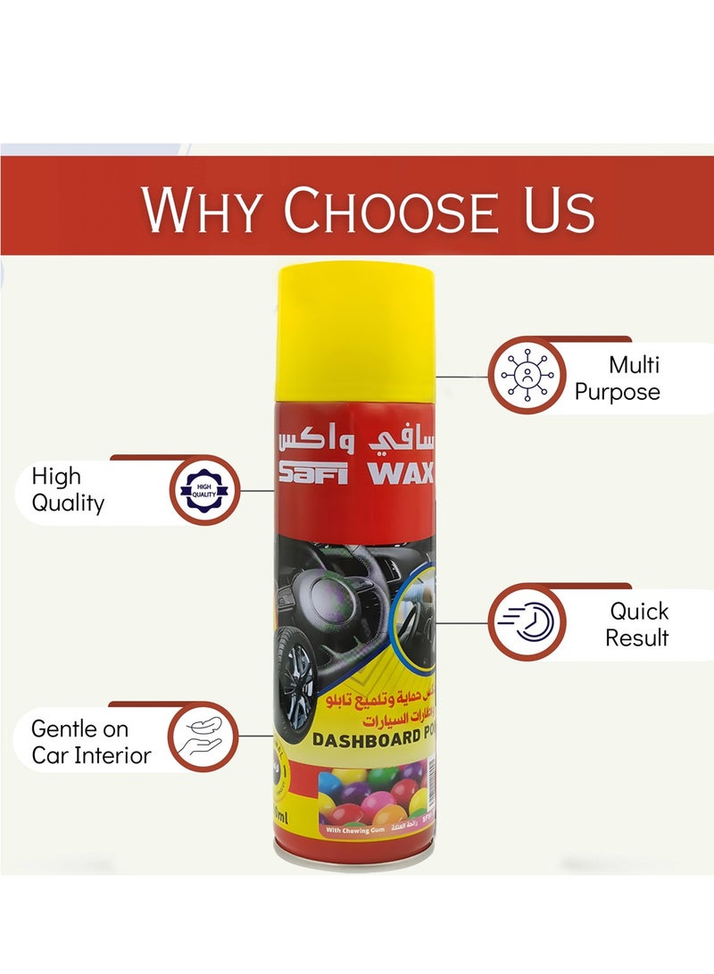 Safi WAX Multi-Purpose Dashboard Cleaner & Protector 250ML – UV Protection, Dust Repellent, Easy Spray & Wipe, Quick Results for Car Interiors SFW-15 - Image 4