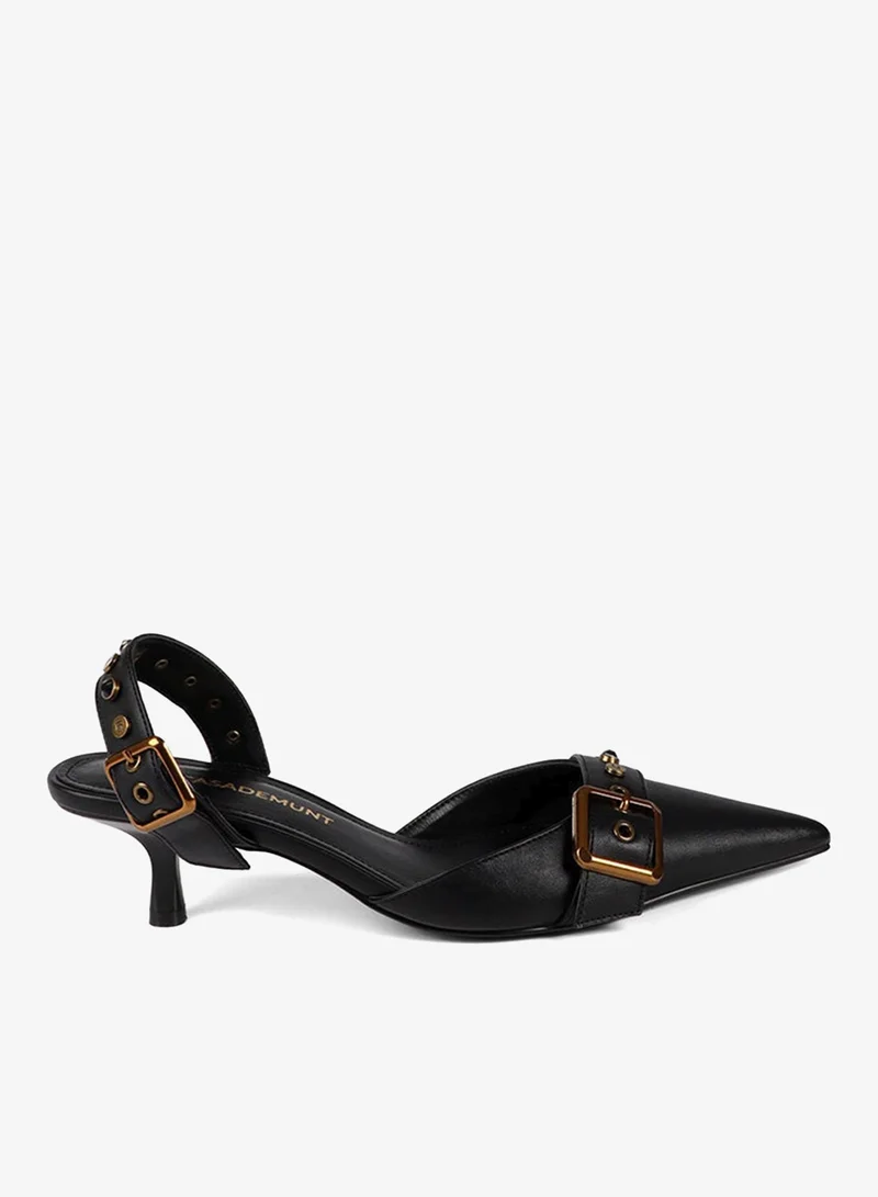 Lola Casademunt Backless Heel Shoe with Metallic Details