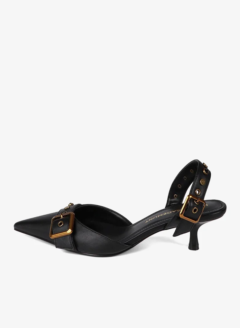 Lola Casademunt Backless Heel Shoe with Metallic Details