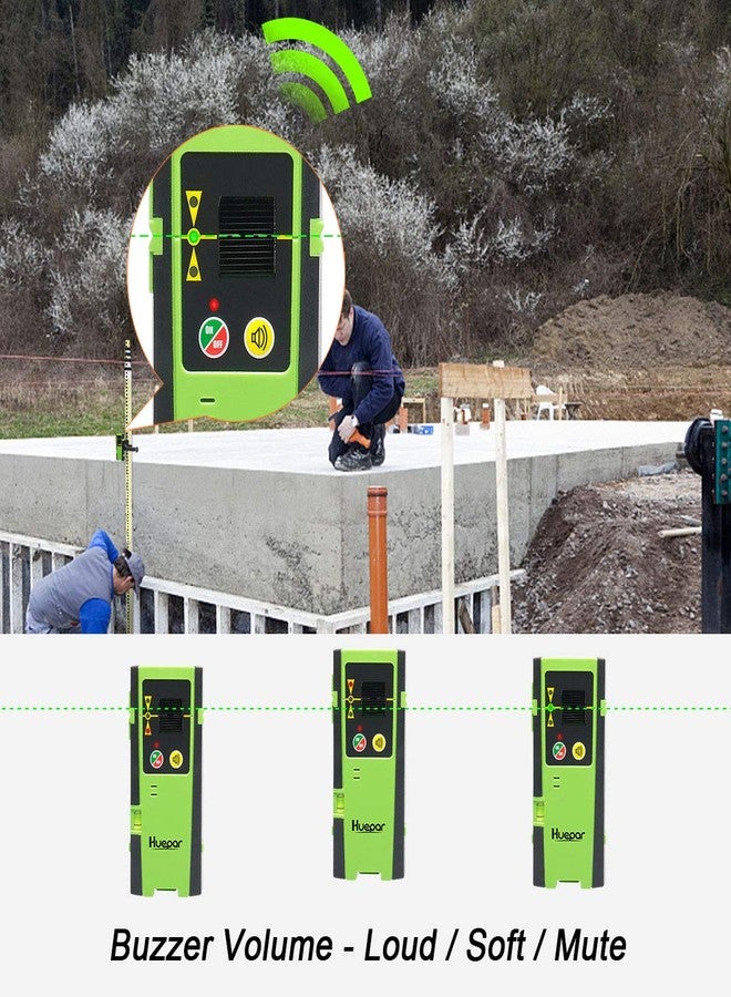 Huepar Laser Detector LR-6RG for Laser Level, Compatible with Huepar & Pro Laser Levels with Pulse Mode Only, Detect Green&Red Beams Laser Receiver, Up to 200Ft, Three-Side LED Display, Clamp Included - Image 4