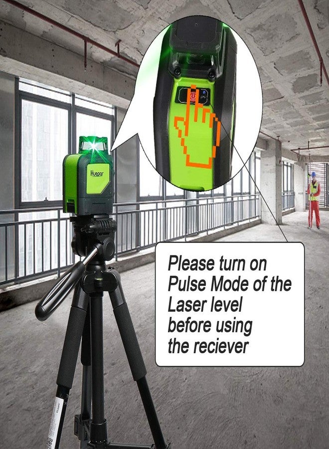 Huepar Laser Detector LR-6RG for Laser Level, Compatible with Huepar & Pro Laser Levels with Pulse Mode Only, Detect Green&Red Beams Laser Receiver, Up to 200Ft, Three-Side LED Display, Clamp Included - Image 2