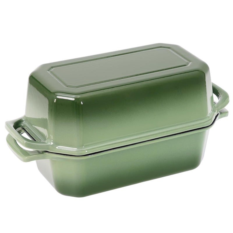 Flavehc Bread Pan Cast Iron Loaf Pan with Lid 9x5 Inch Bread Loaf Pan for Baking Bread Enameled Cast Iron Sourdough Bread Pan - Image 2