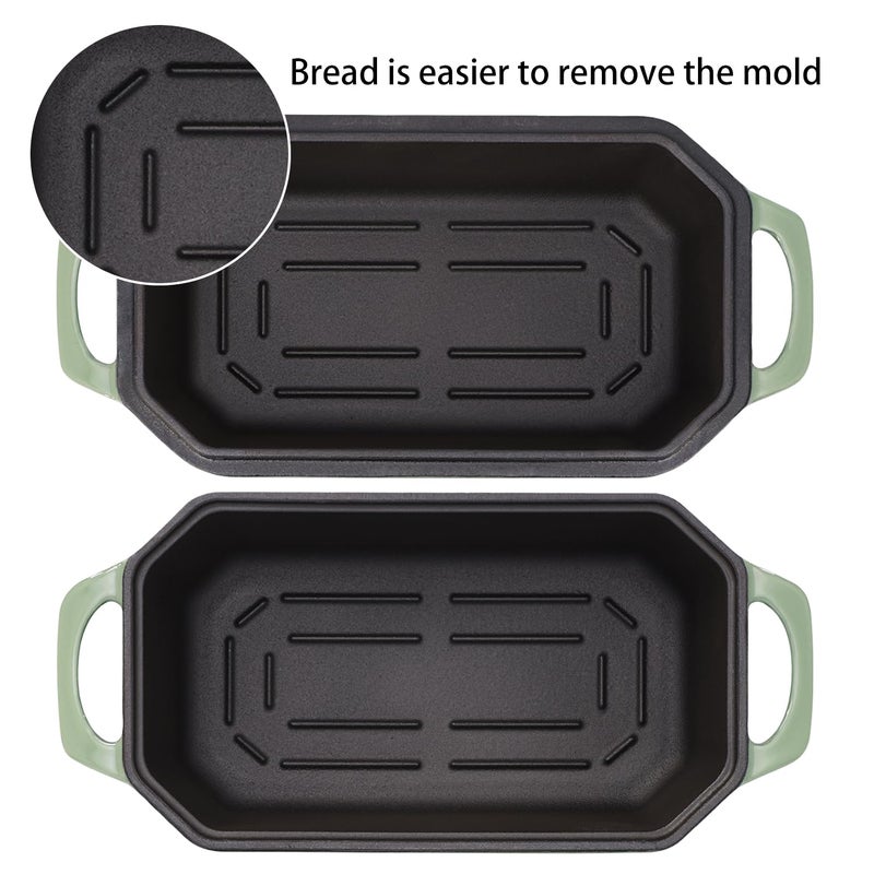 Flavehc Bread Pan Cast Iron Loaf Pan with Lid 9x5 Inch Bread Loaf Pan for Baking Bread Enameled Cast Iron Sourdough Bread Pan - Image 5
