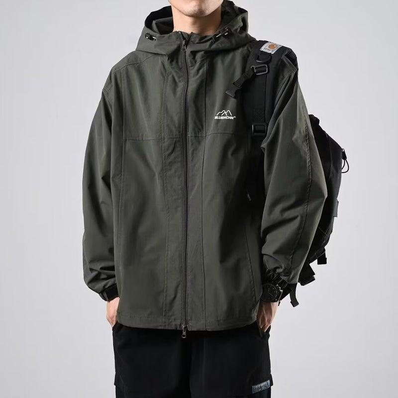 Autumn Men Travel Outdoor Coat Loose Slim Fit Capsule Clothing High-end Feel Wide Shoulder Capsule Korean Style YR-W128 Army Green 