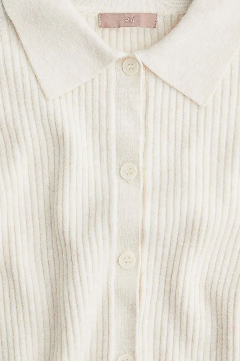 اتش اند ام كارديغان بياقة محبوك بتصميم مرن