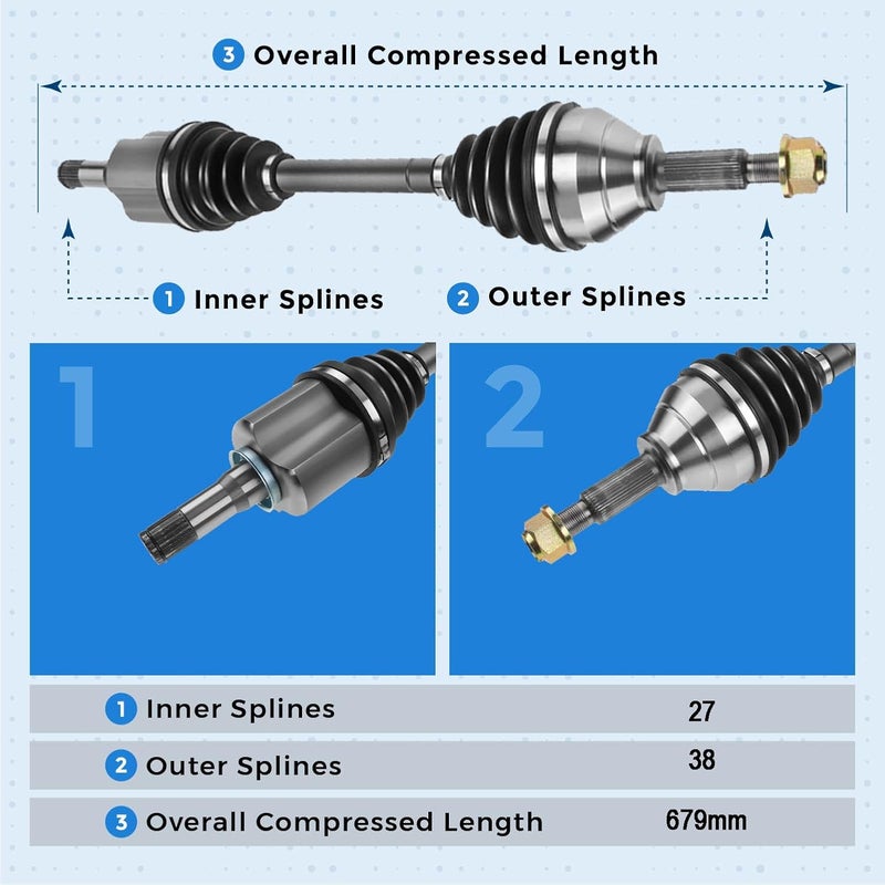 Bode-man Front Left CV Axle Shaft Assembly for 2011-2018 Ford Explorer 3.5L - Image 5