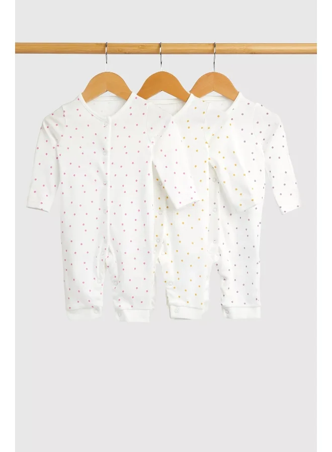 مذركير Spotted Footless Sleepsuits - 3 Pack