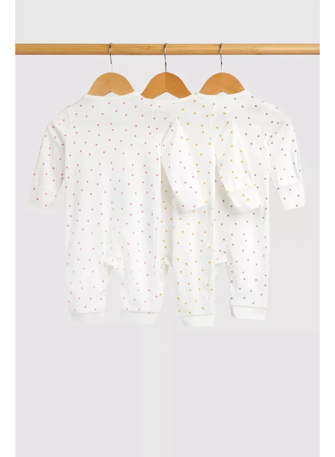 مذركير Spotted Footless Sleepsuits - 3 Pack