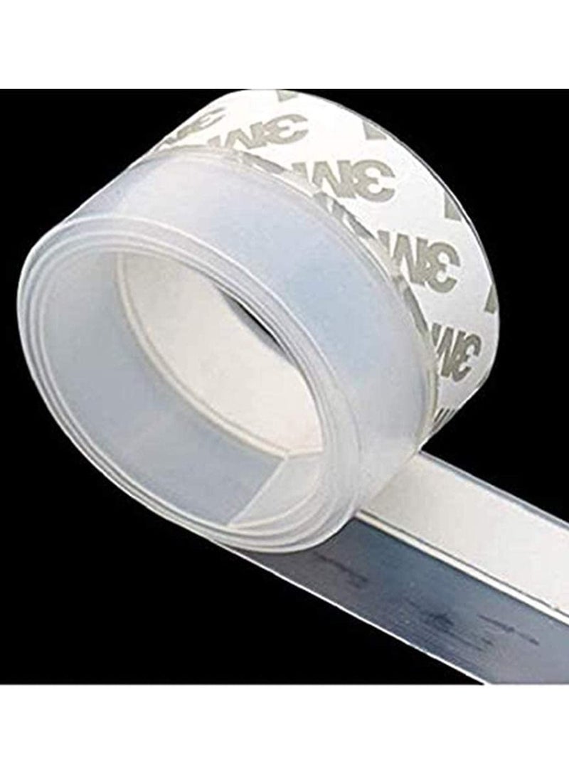 Silicone Door Bottom Seal Strip Tape, 3.5 × 500 cm, Transparent Self Adhesive Weather Stripping for Waterproof, Windproof, Dust Proof, Weatherproof, Soundproof, Insects Proof (2 Pack) - Image 1