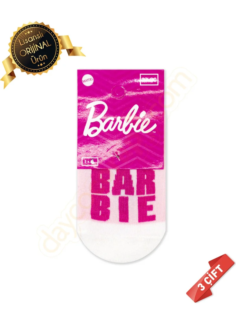 دايكو Original Licensed Barbie Patterned Booties Socks 3 Pcs 31-34